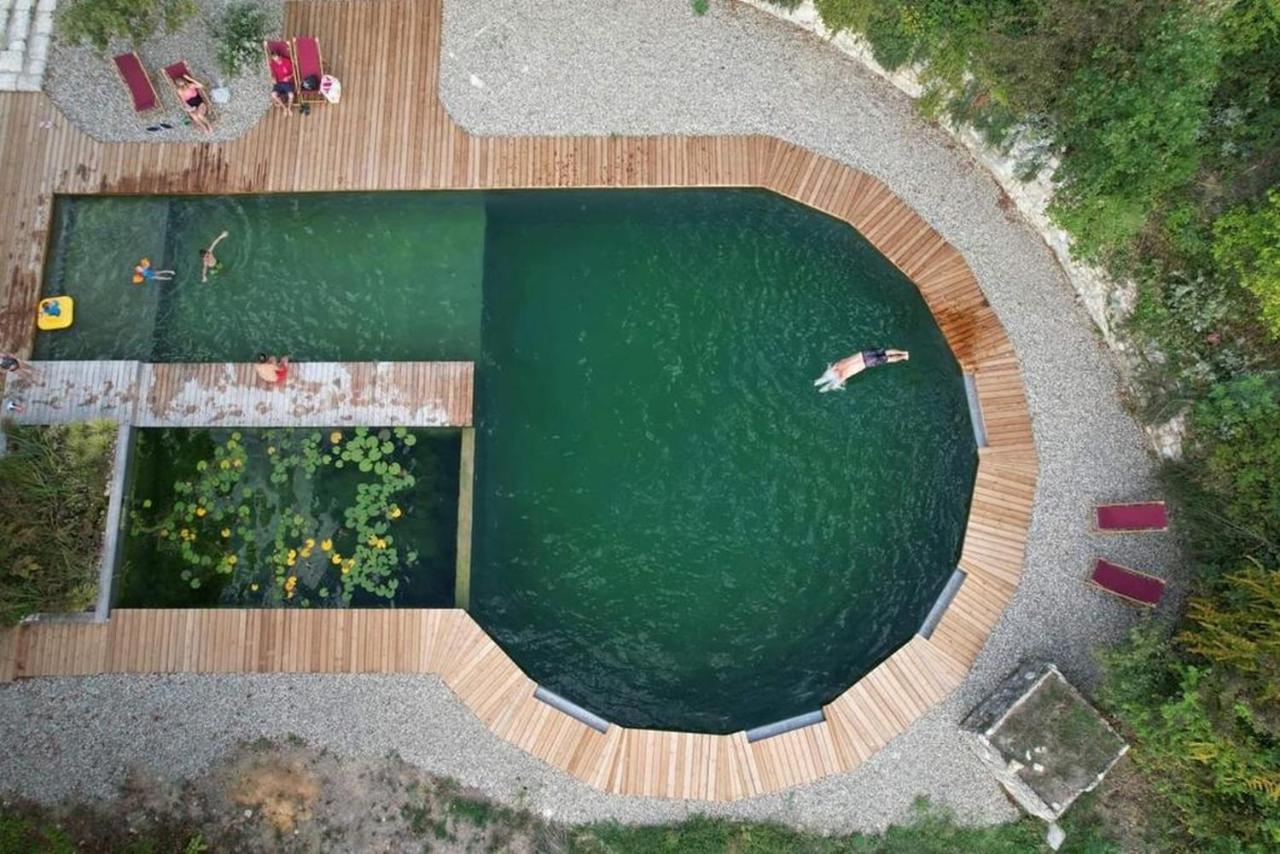 L'isle-Bouzon Gite Les Cabanes De Fallot Pour 15 Personnes - Piscine Naturelle מראה חיצוני תמונה